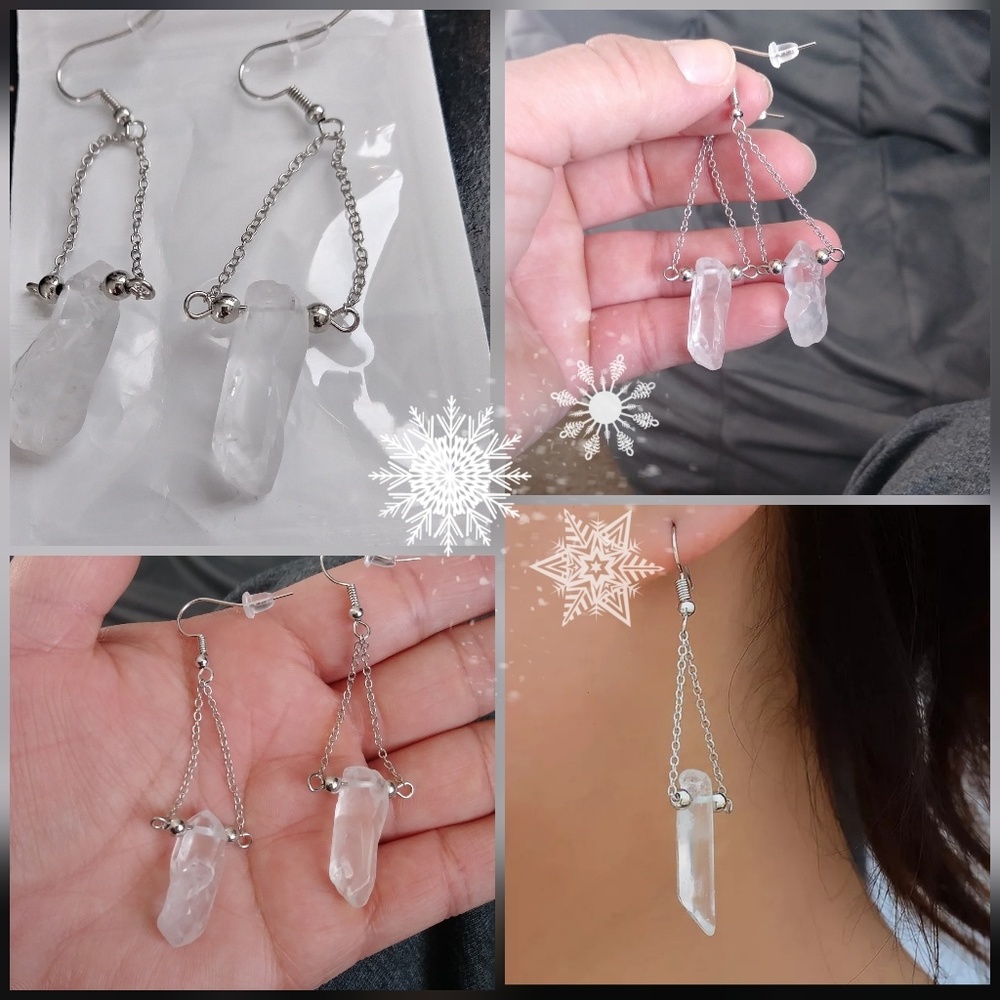 Quartz earrings..
